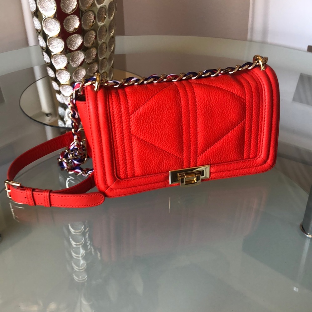 Sam Edelman red shoulder bag chain link detail